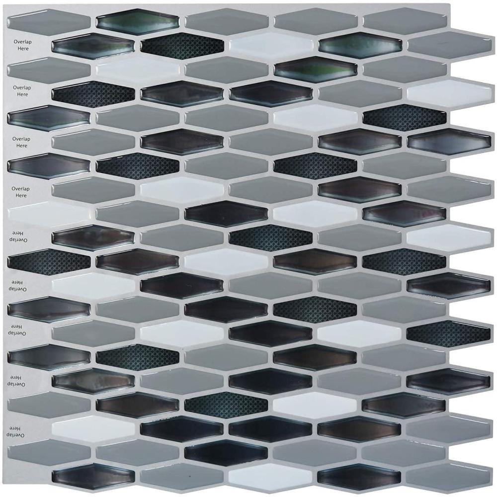 imageArt3d A17014P6 Peel and Stick backsplash Tile 6 Sheets A1701412 x12BlackWhite