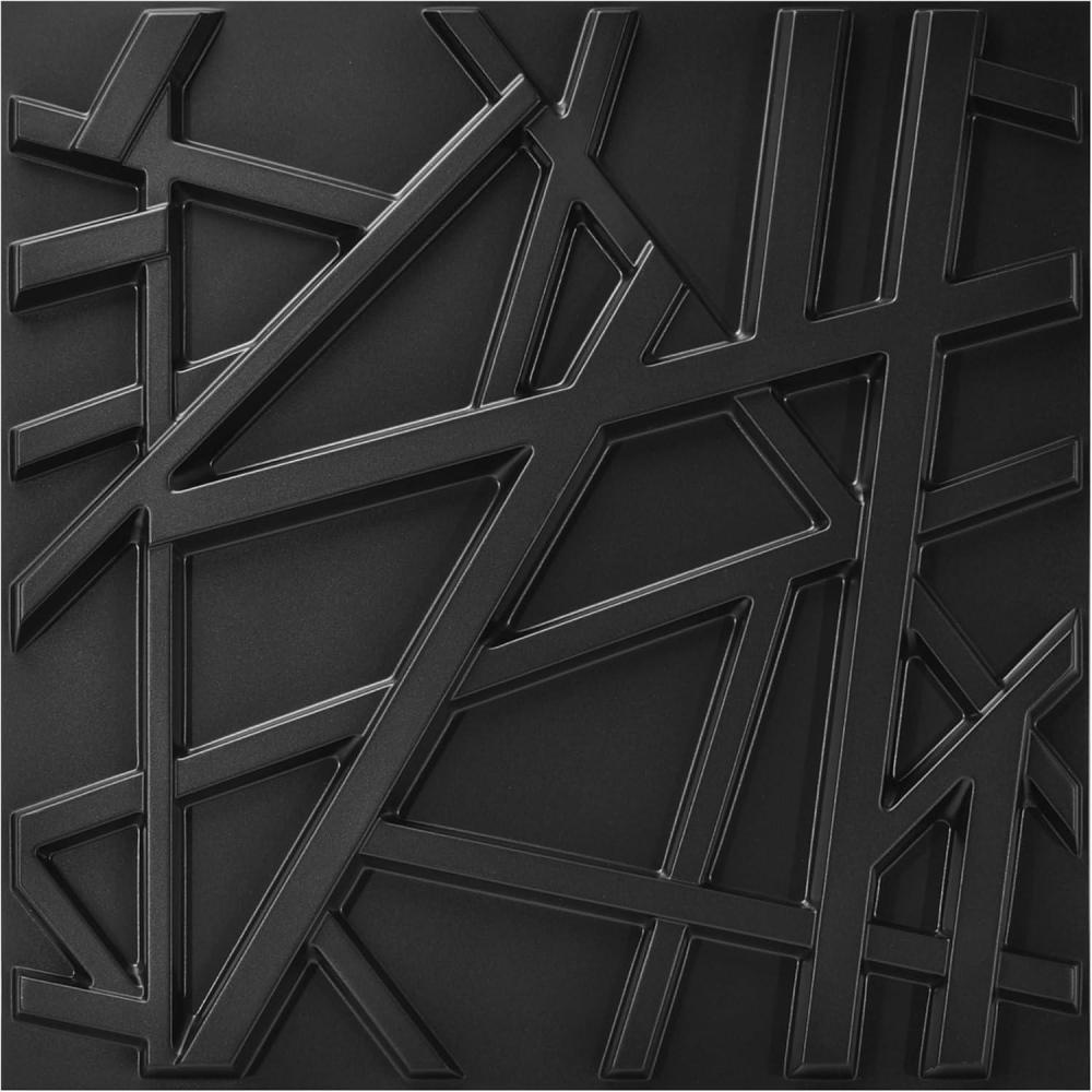imageArt3d White PVC 3D Wall Panels  32 SqFT of Stylish Wall Decor for Home ampamp Commercial SpacesGeometric Black
