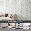 imageArt3d 100 Pack Decorative 3D Wall Panels 97 SqFeet PVC Interior Wall Dcor 118quotx118quot BlackLucky Leaves White
