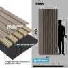 imageArt3d 2 Pack 945 x 24 inch Wood Slat Acoustic Panels for Wall ampamp Ceiling  3D Fluted Sound Absorbing Panel with Wood Finish TeakBrown Oak