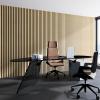 imageArt3d 2 Pack 945 x 24 inch Wood Slat Acoustic Panels for Wall ampamp Ceiling  3D Fluted Sound Absorbing Panel with Wood Finish TeakOak