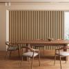imageArt3d 2 Pack 945 x 24 inch Wood Slat Acoustic Panels for Wall ampamp Ceiling  3D Fluted Sound Absorbing Panel with Wood Finish TeakTeak