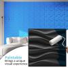 imageArt3d White PVC 3D Wall Panels  32 SqFT of Stylish Wall Decor for Home ampamp Commercial Spaces3D Wavy Black