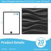 imageArt3d White PVC 3D Wall Panels  32 SqFT of Stylish Wall Decor for Home ampamp Commercial Spaces3D Wavy Black