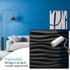 imageArt3d White PVC 3D Wall Panels  32 SqFT of Stylish Wall Decor for Home ampamp Commercial SpacesWavy Black