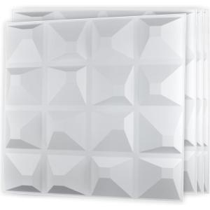 imageArt3d 100 Pack Decorative 3D Wall Panels 97 SqFeet PVC Interior Wall Dcor 118quotx118quot BlackDynamic Cubes