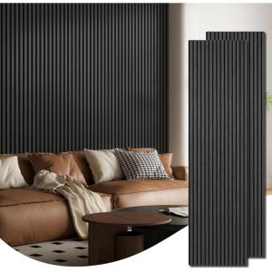 imageArt3d 2 Pack 945 x 24 inch Wood Slat Acoustic Panels for Wall ampamp Ceiling  3D Fluted Sound Absorbing Panel with Wood Finish TeakBlackwood
