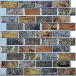 imageArt3d A17014P6 Peel and Stick backsplash Tile 6 Sheets A1701412 x12Blue Brick