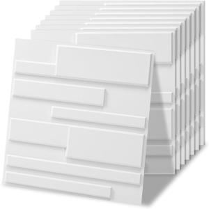 imageArt3d White PVC 3D Wall Panels  32 SqFT of Stylish Wall Decor for Home ampamp Commercial SpacesHorizontal Lines White
