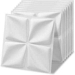 imageArt3d White PVC 3D Wall Panels  32 SqFT of Stylish Wall Decor for Home ampamp Commercial SpacesLucky Leaves White