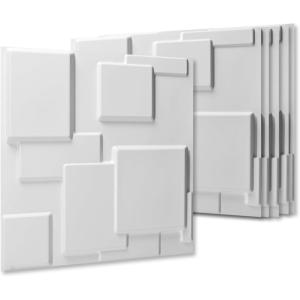 imageArt3d White PVC 3D Wall Panels  32 SqFT of Stylish Wall Decor for Home ampamp Commercial SpacesWhite