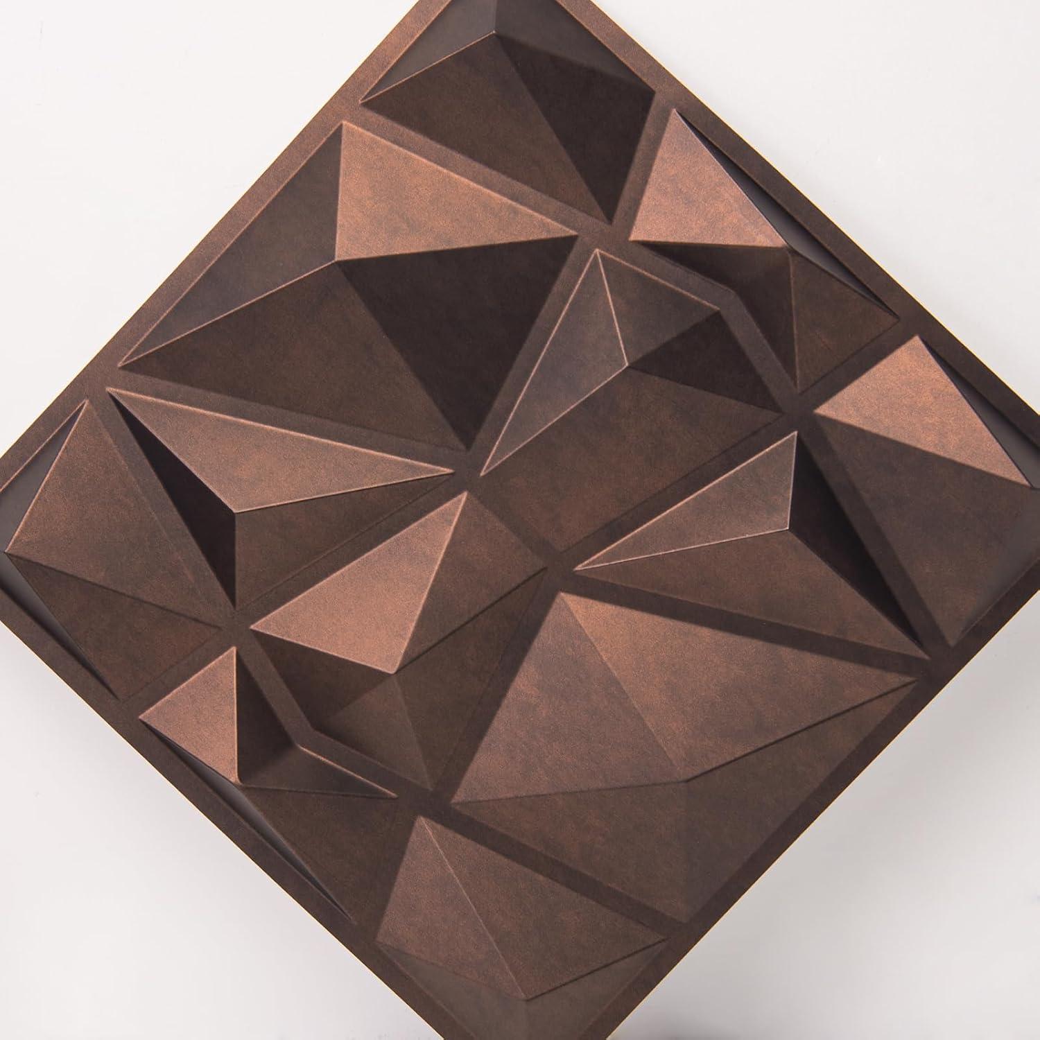 imageArt3d Decorative 3D Wall Panels in Diamond Design 12quotx12quot Antique Copper 33 PackAntique Copper