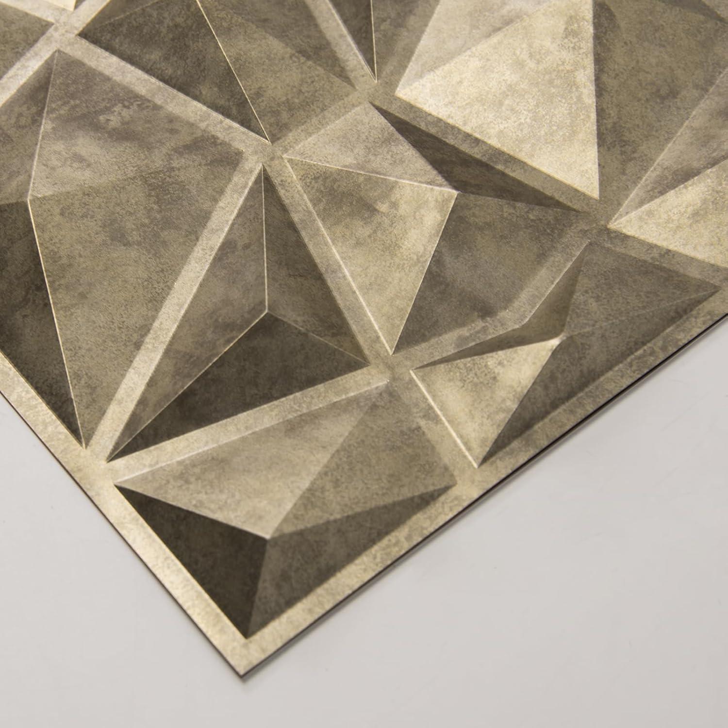 imageArt3d Decorative 3D Wall Panels in Diamond Design 12quotx12quot Antique Copper 33 PackAntique Gold