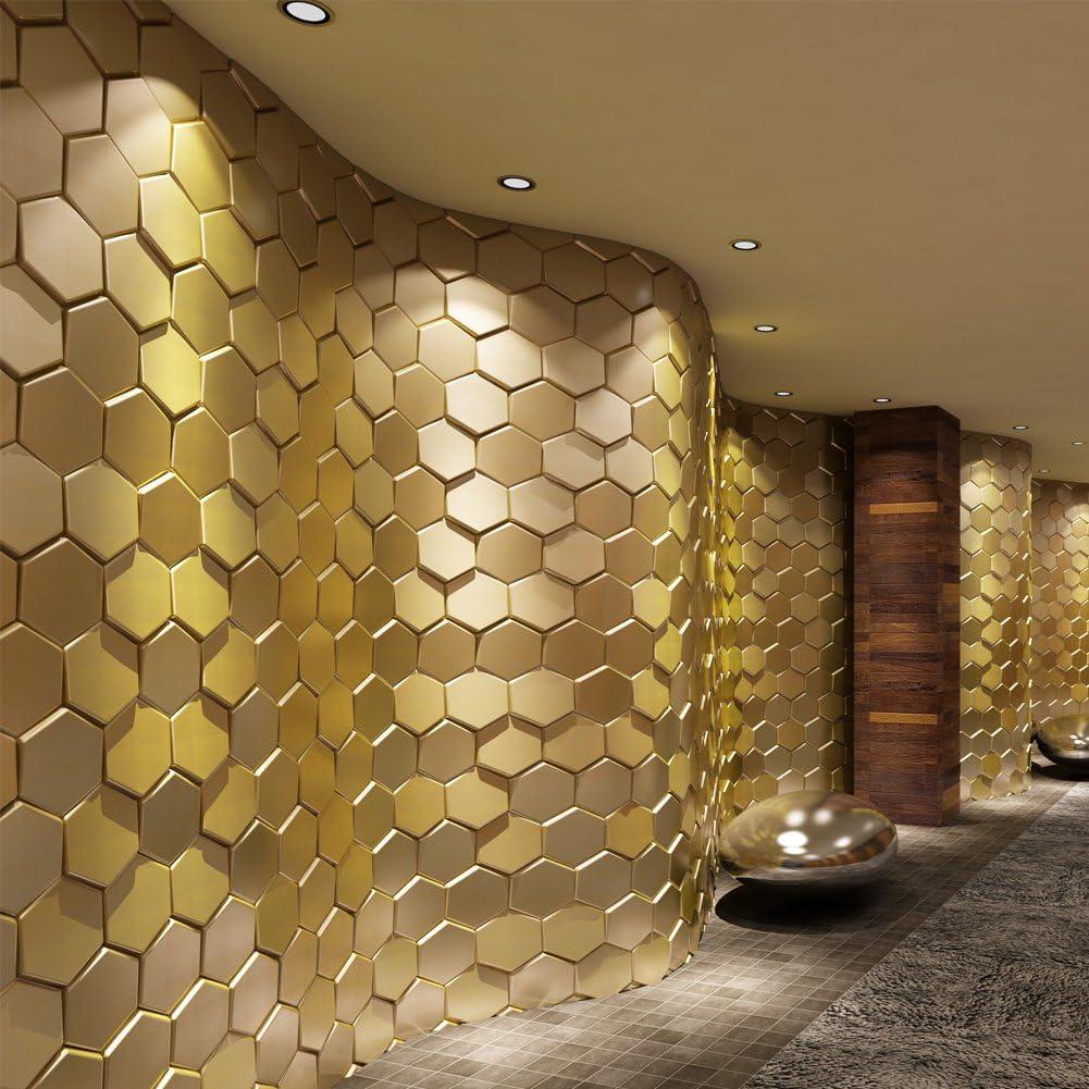imageArt3d Decorative 3D Wall Panels in Diamond Design 12quotx12quot Antique Copper 33 PackGold
