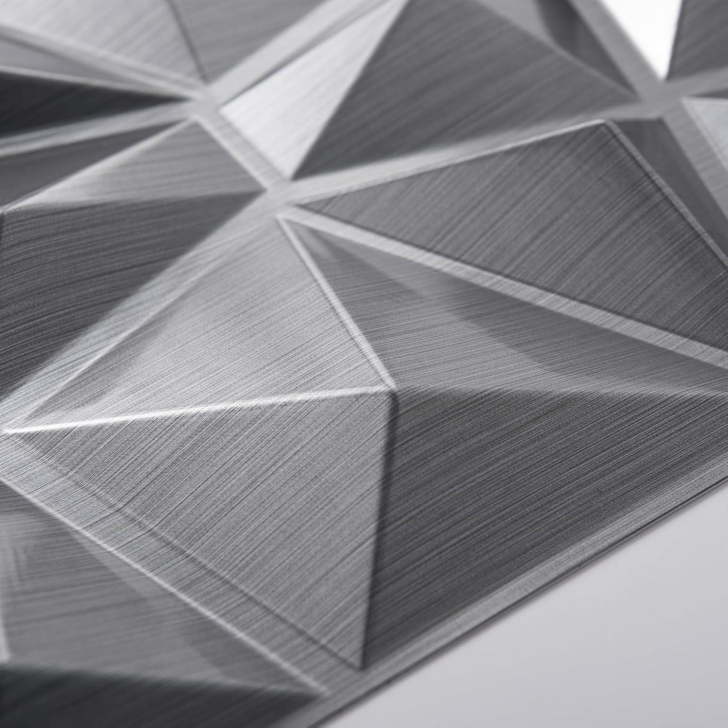 imageArt3d Decorative 3D Wall Panels in Diamond Design 12quotx12quot Antique Copper 33 PackSilver