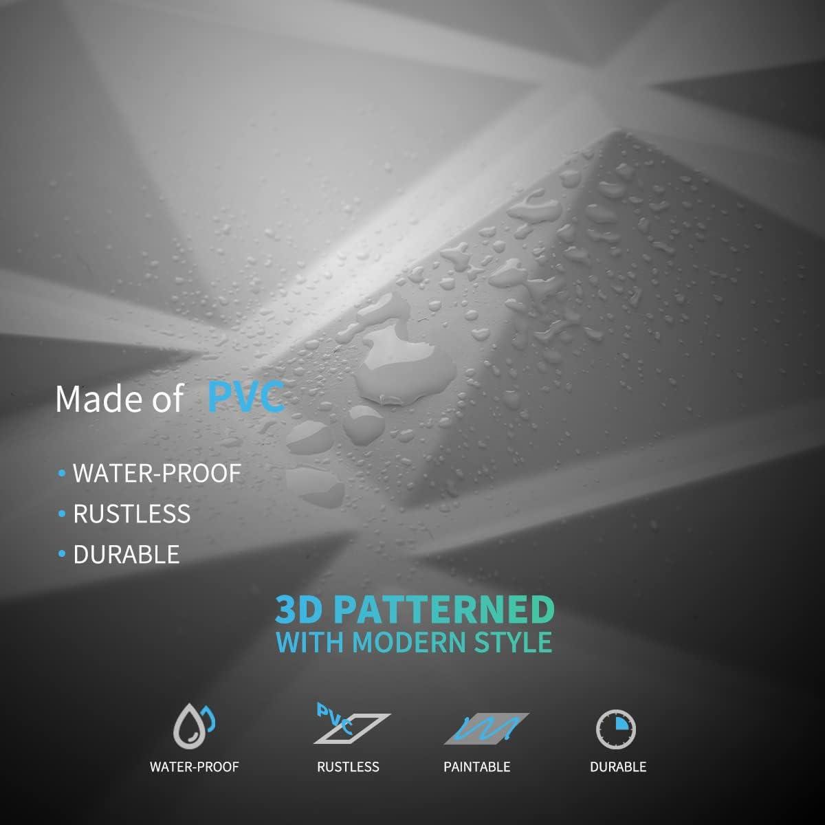 imageArt3d Decorative 3D Wall Panels in Diamond Design 12quotx12quot Antique Copper 33 PackWhite