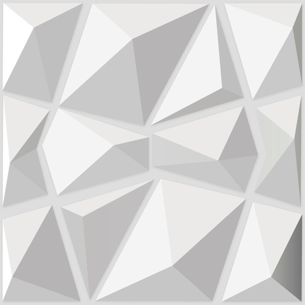 imageArt3d Decorative 3D Wall Panels in Diamond Design 12quotx12quot Antique Copper 33 PackWhite