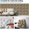 imageArt3d Decorative 3D Wall Panels in Diamond Design 12quotx12quot Antique Copper 33 PackAntique Gold