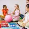 imageArt3d Liquid Fusion Activity Play Mat for Kids Pack of 9 Tiles 12quot X 12quot Transparent SubstrateGreen purple bluered pink blueyellow yellowblack red blue purpleblack