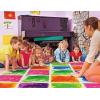 imageArt3d Liquid Fusion Activity Play Mat for Kids Pack of 9 Tiles 12quot X 12quot Transparent SubstrateGreenyellow orange bluered pink blueyellow yellowblack red blue purpleblack
