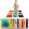 imageArt3d Liquid Fusion Activity Play Mat for Kids Pack of 9 Tiles 12quot X 12quot Transparent SubstrateGreenyellow orange bluered pink blueyellow yellowblack red blue purpleblack