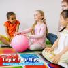 imageArt3d Liquid Fusion Activity Play Mat for Kids Pack of 9 Tiles 12quot X 12quot Transparent SubstrateGreenyellow orange bluered pink blueyellow yellowblack red blue purpleblack