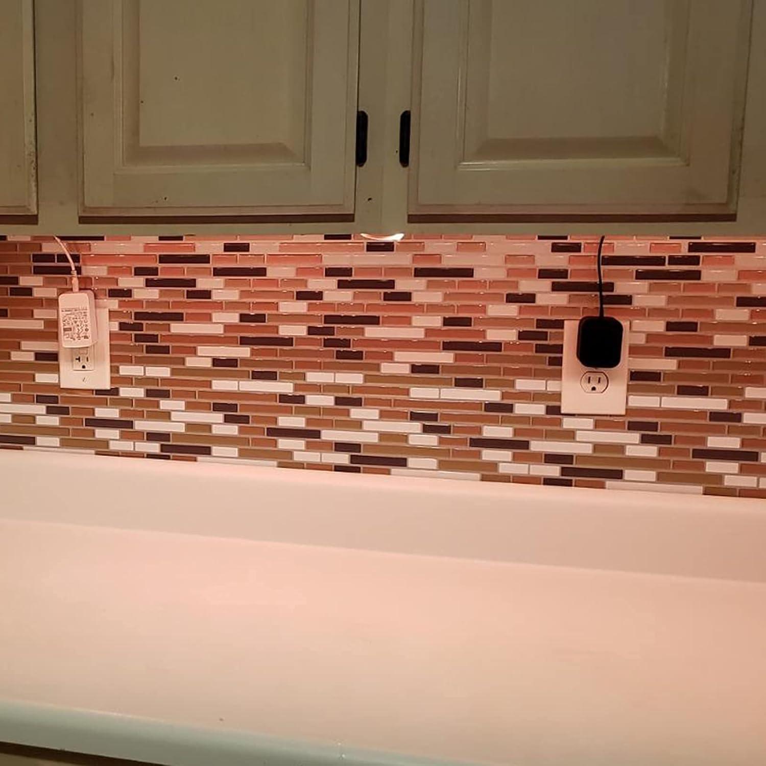 imageArt3d 12quot x 12quot Peel and Stick Backsplash Tiles for Kitchen 10 SheetsA17031
