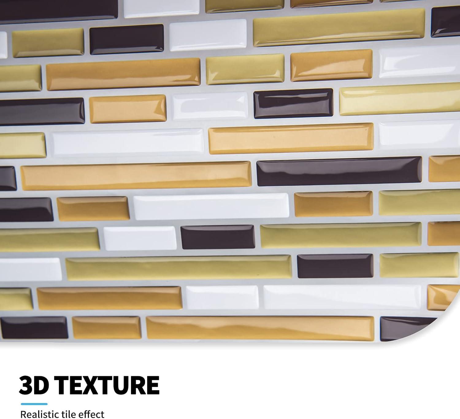 imageArt3d 12quot x 12quot Peel and Stick Backsplash Tiles for Kitchen 10 SheetsA17031