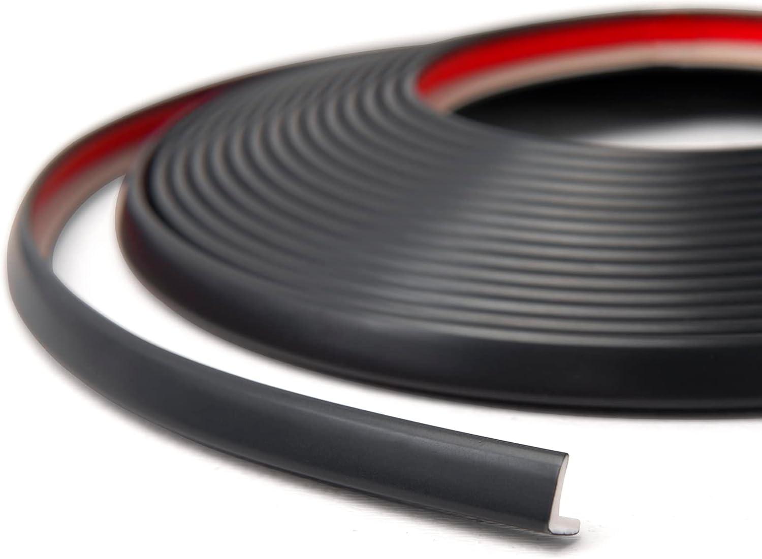 imageArt3d 20ft Outside Vinyl Corner Trim Peel and Stick for Tile and Wall Edges Furniture Decoration Grey OakBlack