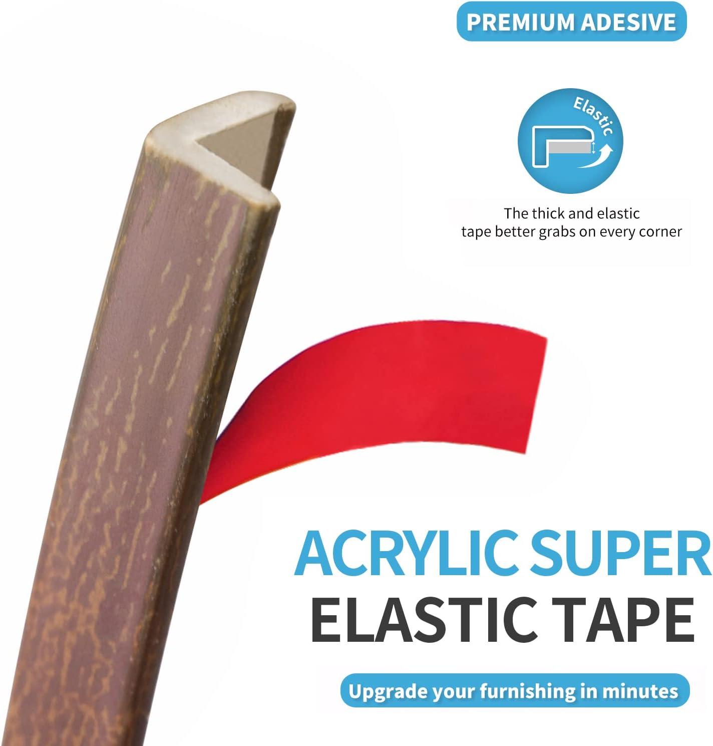 imageArt3d 20ft Outside Vinyl Corner Trim Peel and Stick for Tile and Wall Edges Furniture Decoration Grey OakCherry