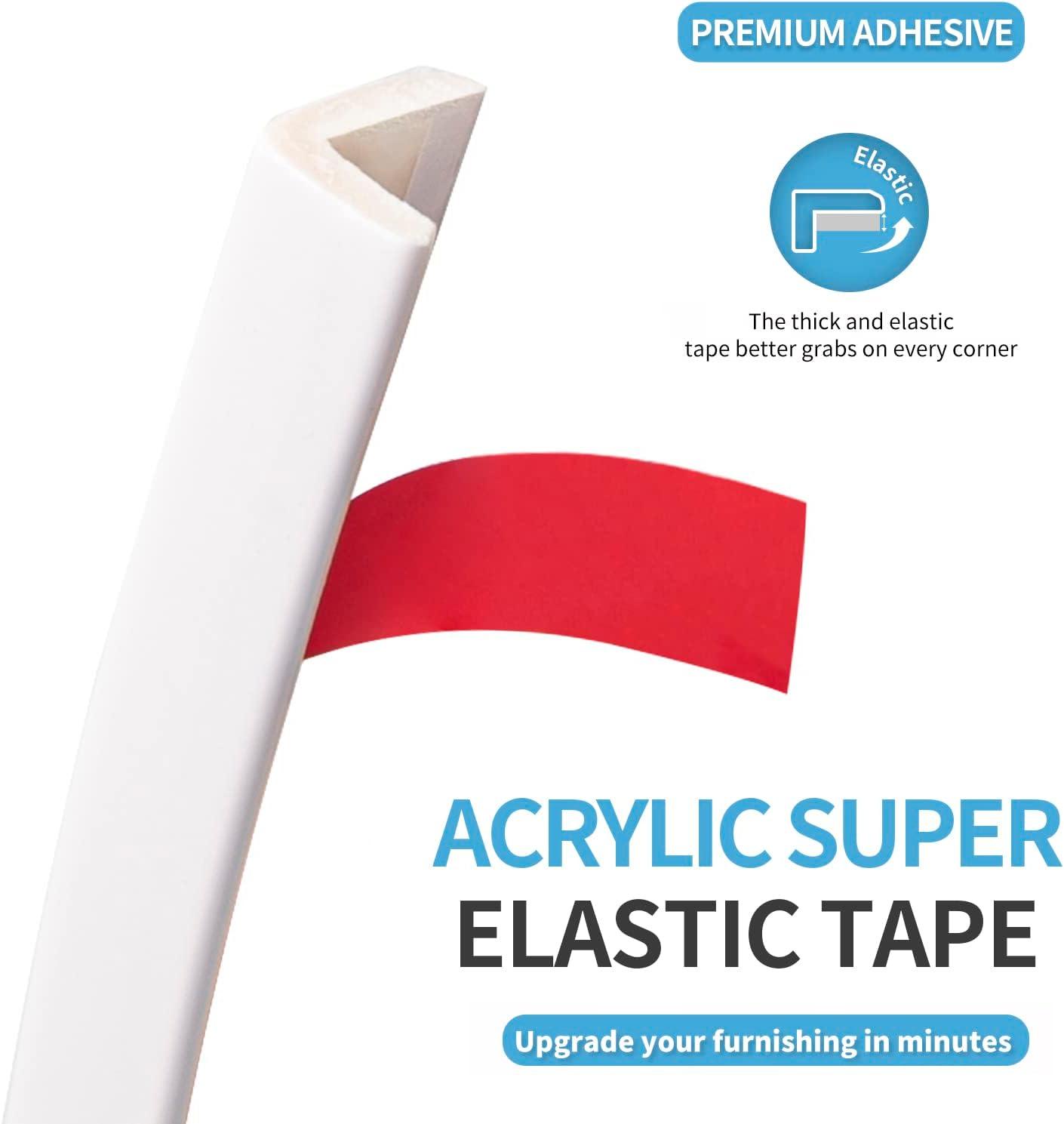 imageArt3d 20ft Outside Vinyl Corner Trim Peel and Stick for Tile and Wall Edges Furniture Decoration Grey OakWhite