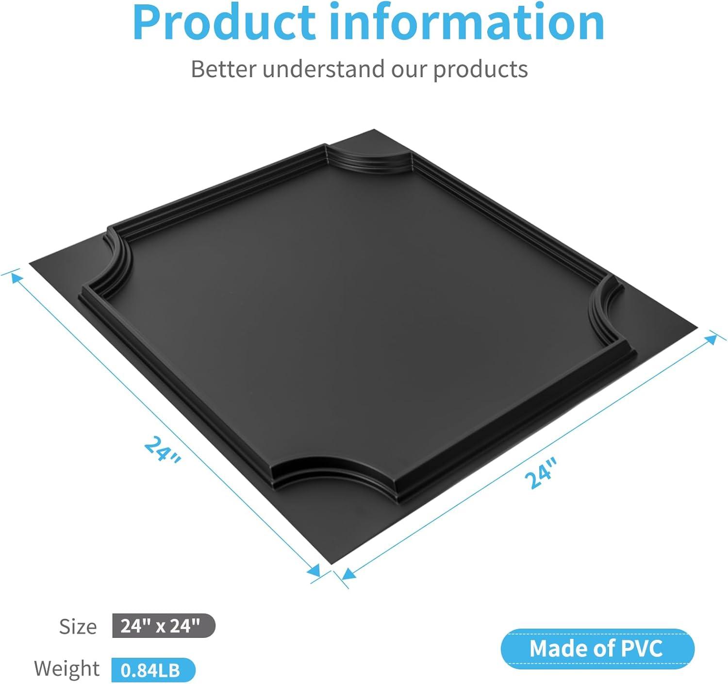imageArt3d 2x2 Ft Drop Down PVC Ceiling Tiles 3D Textured Glue up Ceiling Panel for Office Living Room Home Decor  12Pack Covers 48 SqFt WhiteBlack