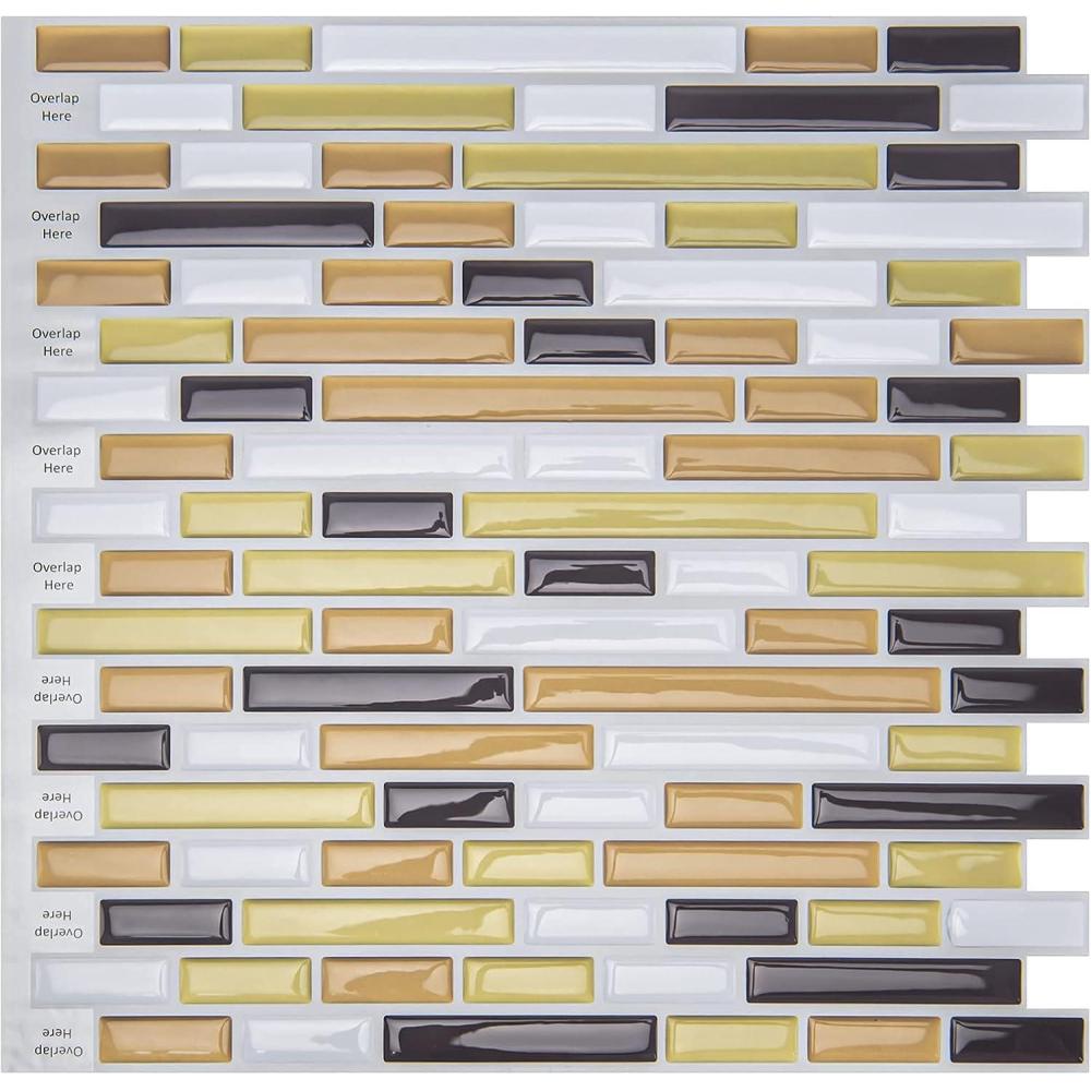 imageArt3d 12quot x 12quot Peel and Stick Backsplash Tiles for Kitchen 10 SheetsA17031