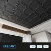 imageArt3d 2x2 Ft Drop Down PVC Ceiling Tiles 3D Textured Glue up Ceiling Panel for Office Living Room Home Decor  12Pack Covers 48 SqFt WhiteBlack