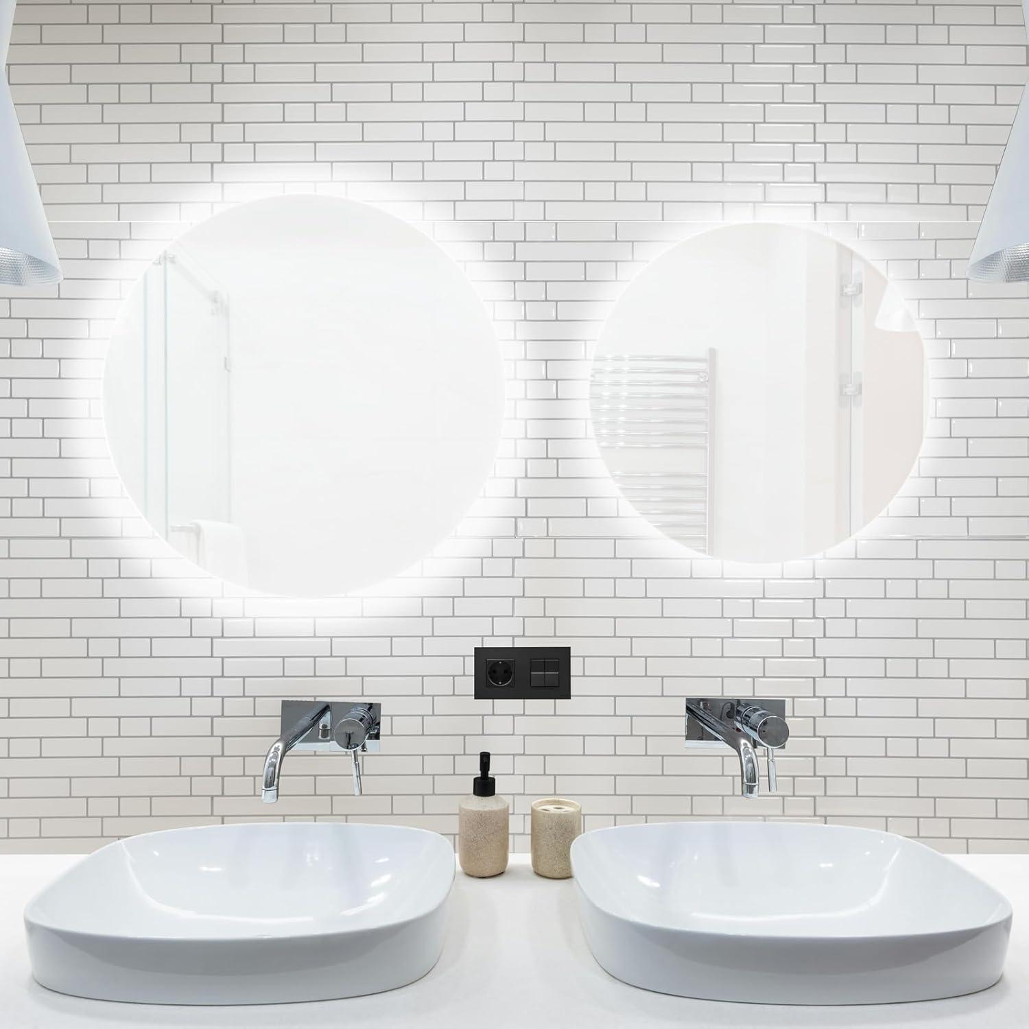 imageArt3d 10Sheet HeavyDuty Peel and Stick Backsplash Waterproof Wall Tiles Stick on Kitchen Backsplash Living Space Carrara GreyWhite with Gray Grout
