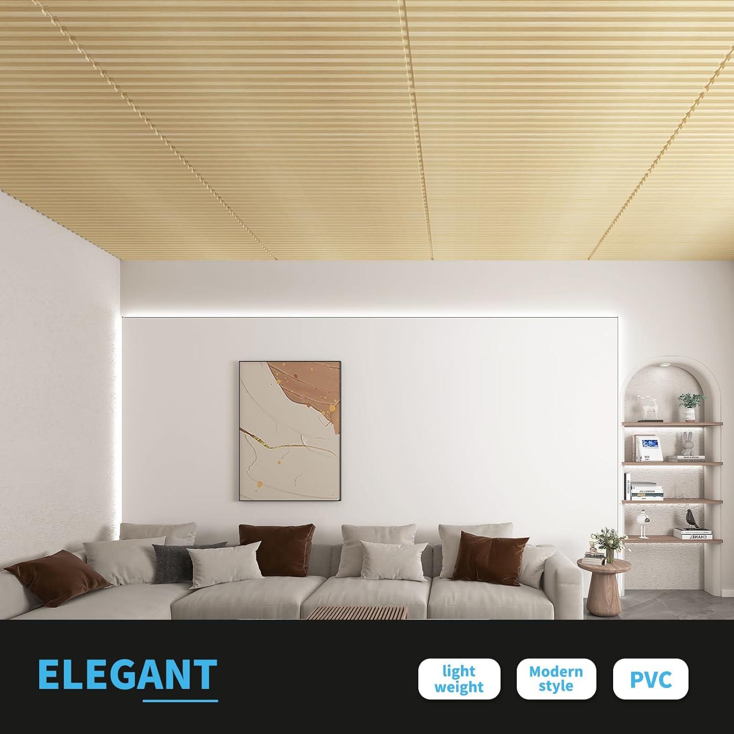 imageArt3d Slat Wall Panel 3D Fluted Textured Panel 12Tile 197 x 197in  OakOblong  Oak
