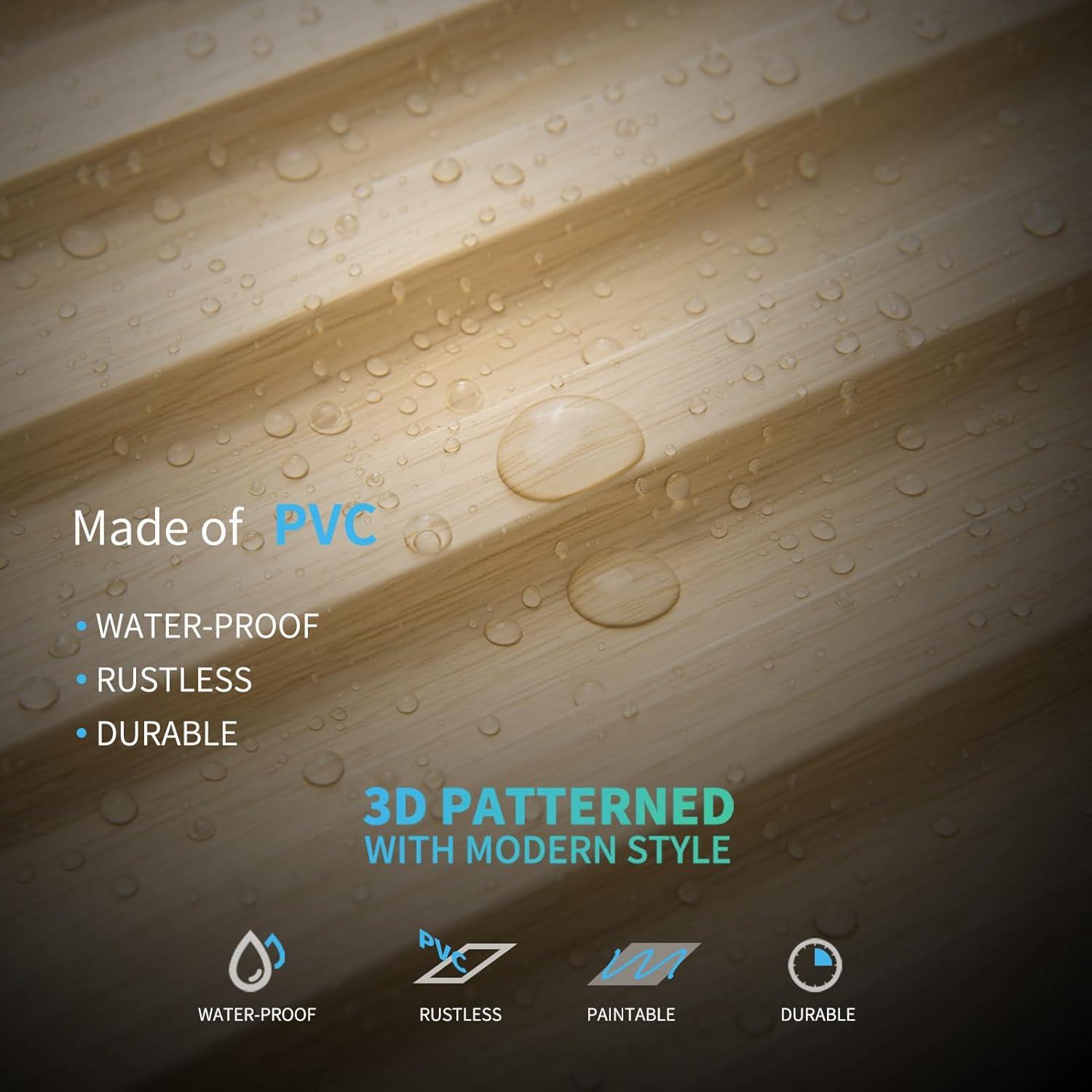 imageArt3d Slat Wall Panel 3D Fluted Textured Panel 12Tile 197 x 197in  OakOblong  Oak