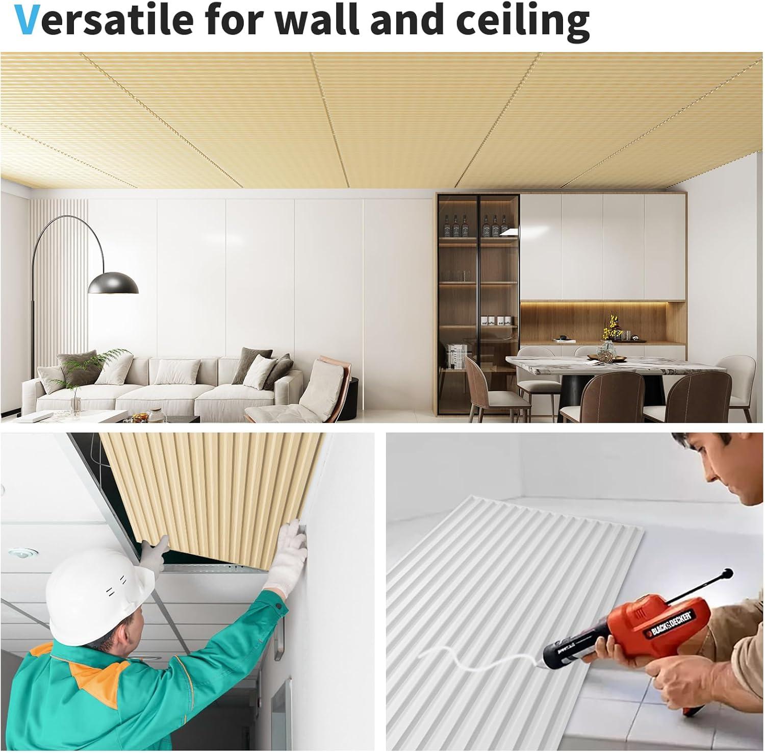 imageArt3d Slat Wall Panel 3D Fluted Textured Panel 12Tile 197 x 197in  OakOblong  Oak
