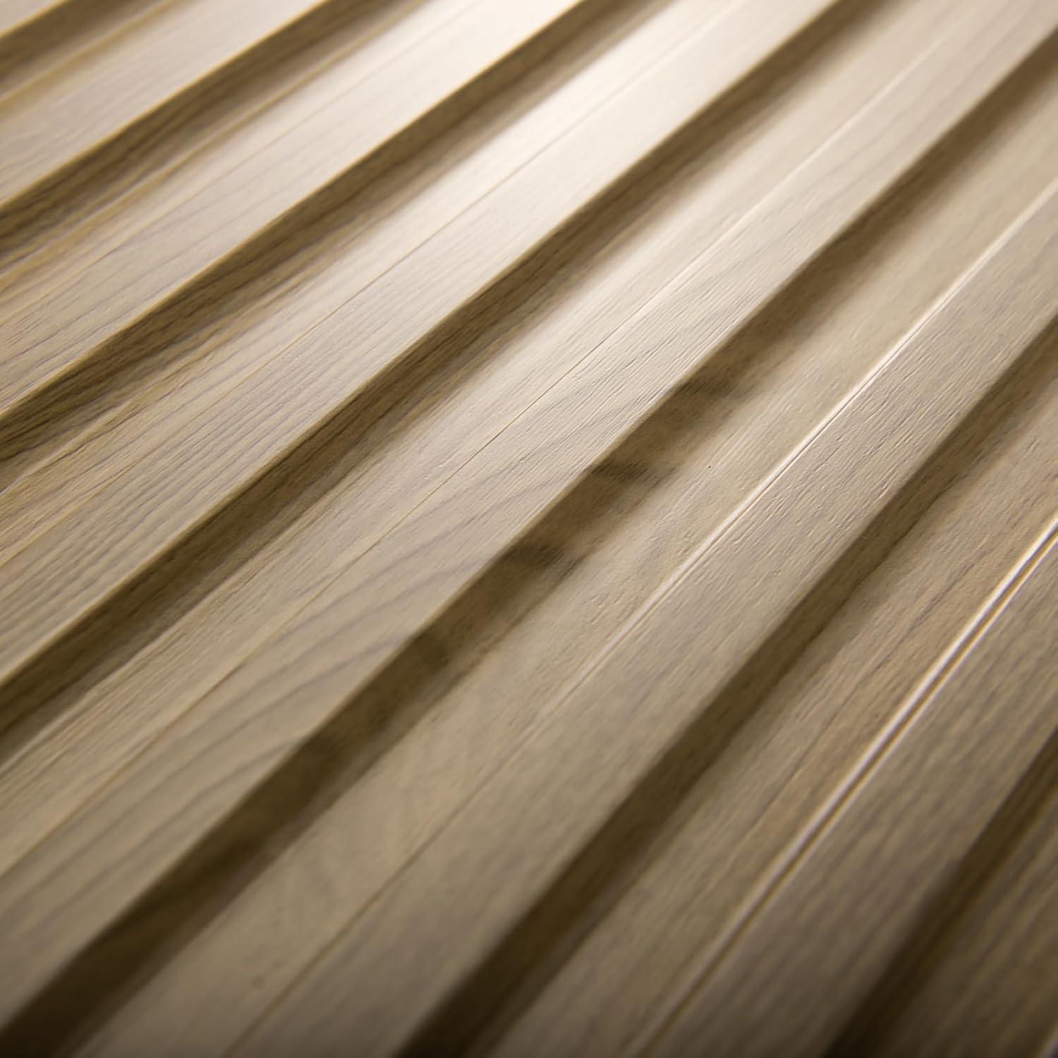 imageArt3d Slat Wall Panel 3D Fluted Textured Panel 12Tile 197 x 197in  OakOblong  Walnut