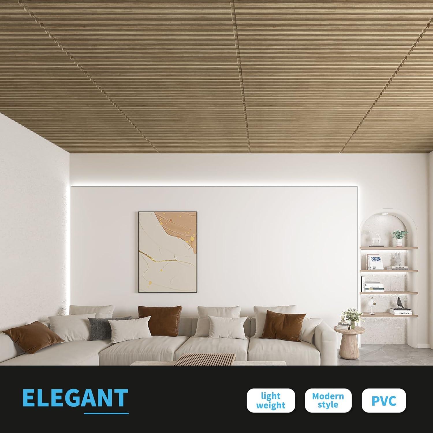imageArt3d Slat Wall Panel 3D Fluted Textured Panel 12Tile 197 x 197in  OakOblong  Walnut