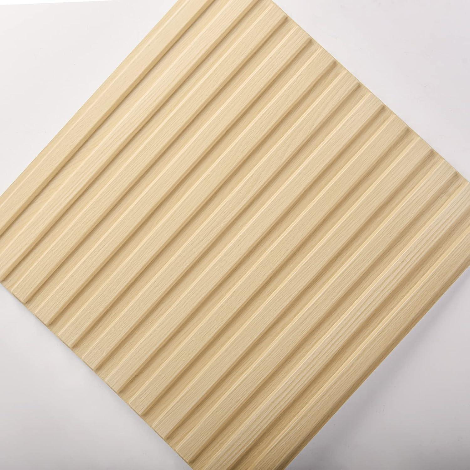 imageArt3d Slat Wall Panel 3D Fluted Textured Panel 12Tile 197 x 197in  OakSquare  Oak