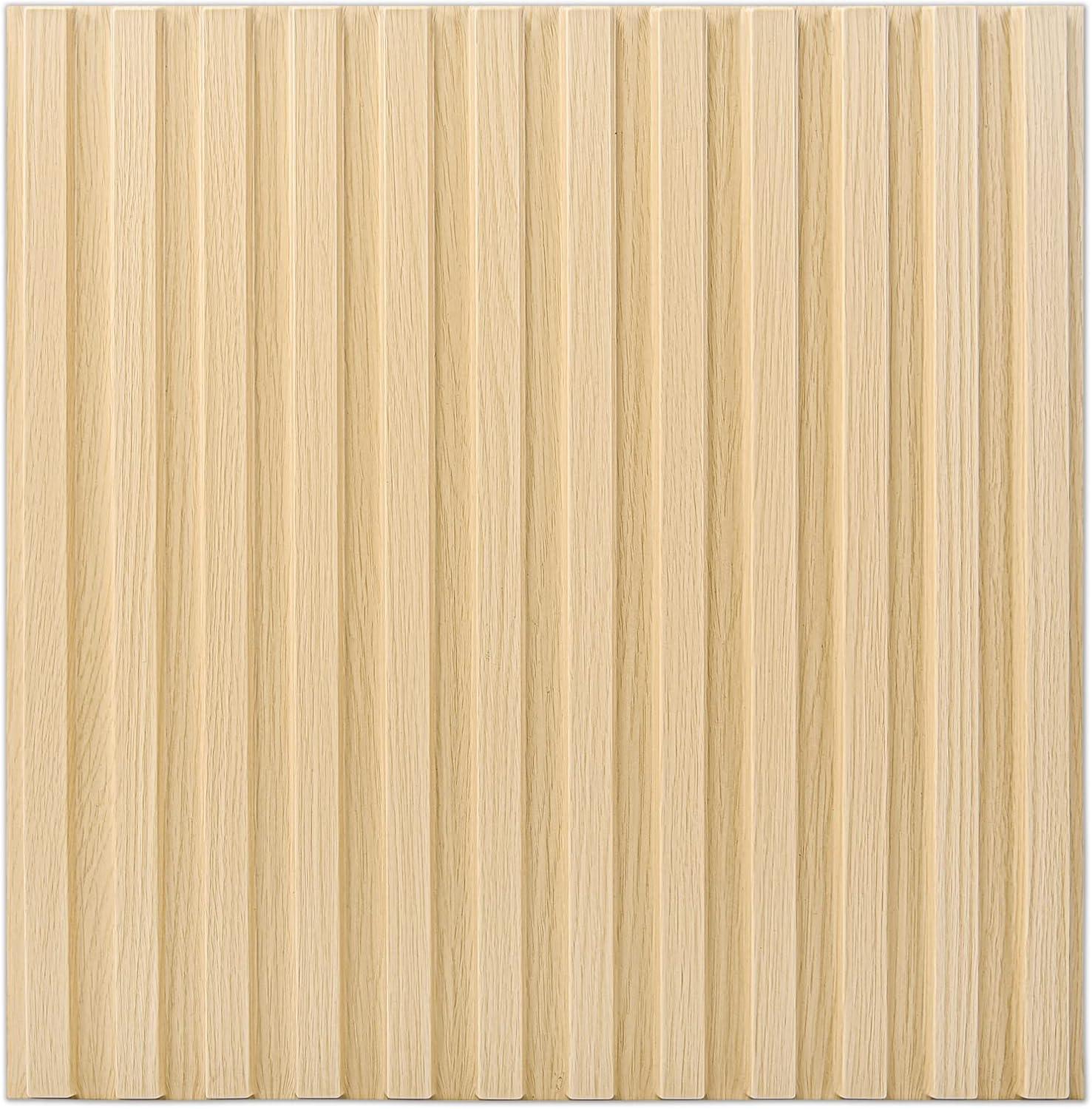 imageArt3d Slat Wall Panel 3D Fluted Textured Panel 12Tile 197 x 197in  OakSquare  Oak