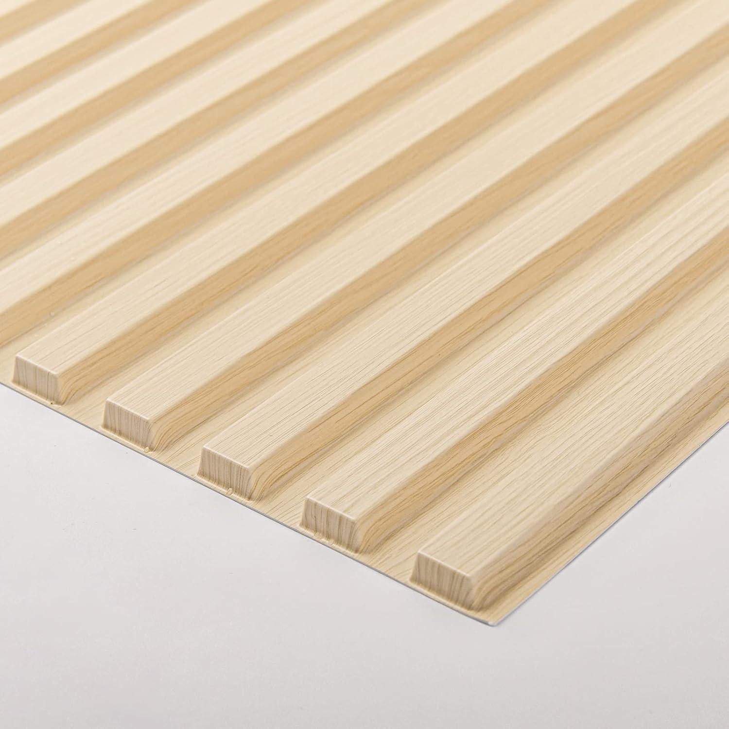 imageArt3d Slat Wall Panel 3D Fluted Textured Panel 12Tile 197 x 197in  OakSquare  Oak