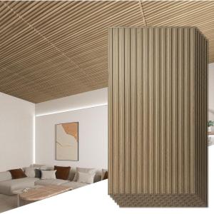 imageArt3d Slat Wall Panel 3D Fluted Textured Panel 12Tile 197 x 197in  OakOblong  Walnut