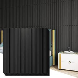 imageArt3d Slat Wall Panel 3D Fluted Textured Panel 12Tile 197 x 197in  OakSquare  Black