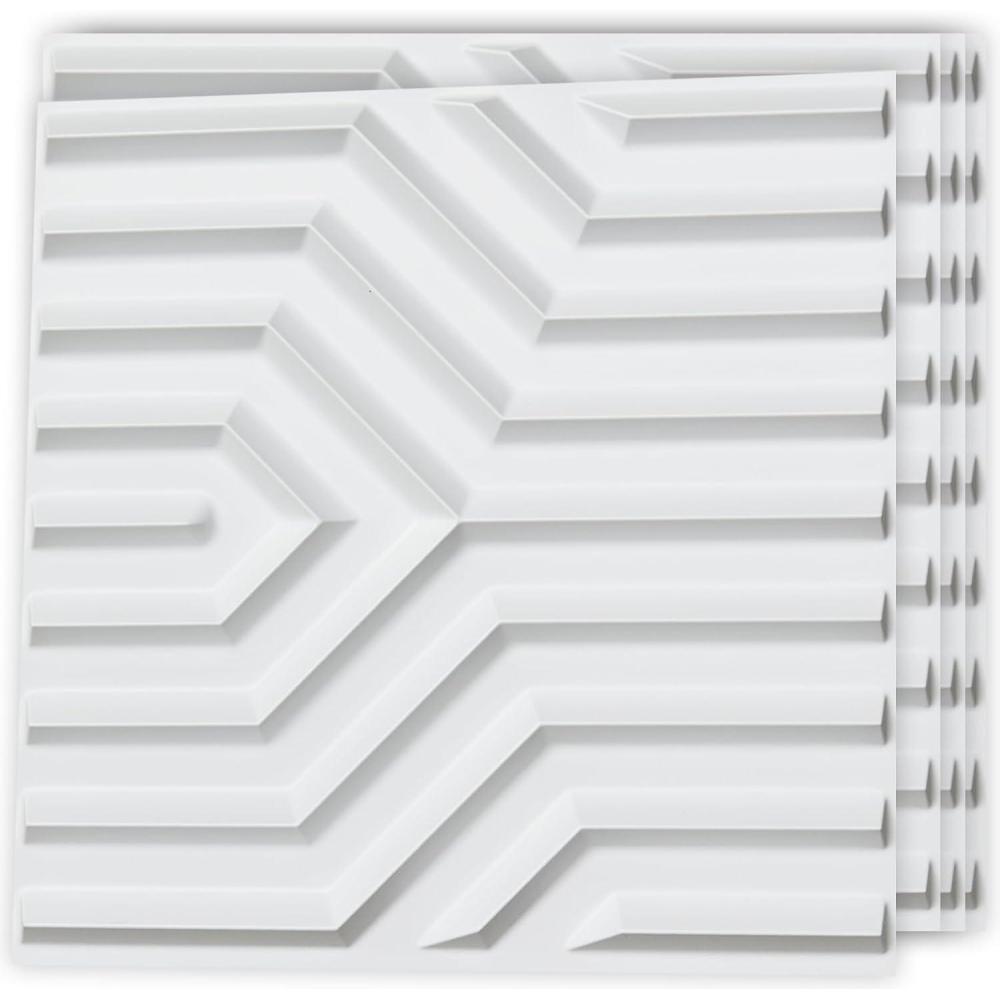 imageArt3d 20 Pack Decorative 3D Wall Panels 19 SqFeet PVC Interior Wall Dcor 118quotx118quot WhiteMaze