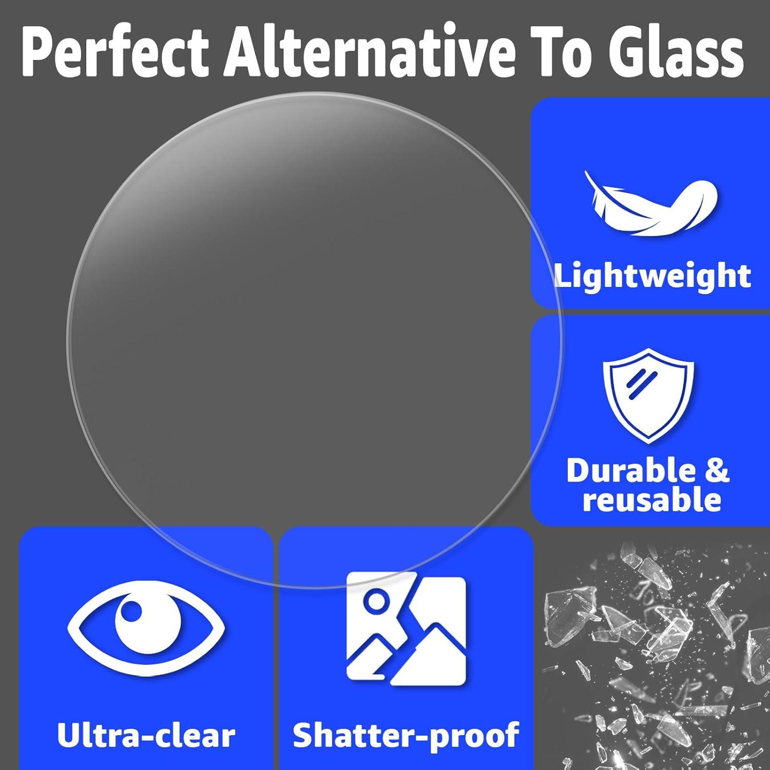 imageArt3d 2Pcs 18quot Round Clear Acrylic Sheets 6 Inch Diameter Transparent Circle Blanks Round Plexiglass Disc Circle PET Panel for DIY Cake Crafts Table TopClear18
