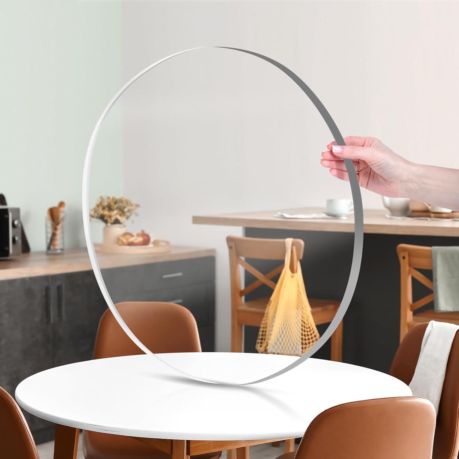 imageArt3d 2Pcs 18quot Round Clear Acrylic Sheets 6 Inch Diameter Transparent Circle Blanks Round Plexiglass Disc Circle PET Panel for DIY Cake Crafts Table TopClear14