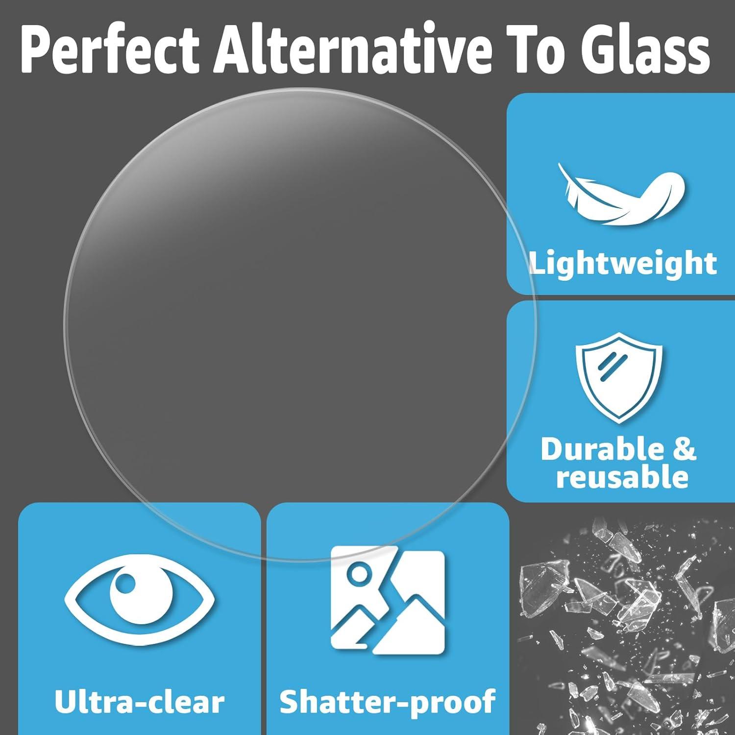 imageArt3d 2Pcs 18quot Round Clear Acrylic Sheets 6 Inch Diameter Transparent Circle Blanks Round Plexiglass Disc Circle PET Panel for DIY Cake Crafts Table TopClear14