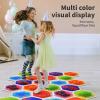 imageArt3d 4Pack Colorful Liquid Sensory Floor Tiles FanShaped Liquid Fusion Sensory Dance Mats for Kid Toddler 13quot x 13quotMulticoloredhexagon 1